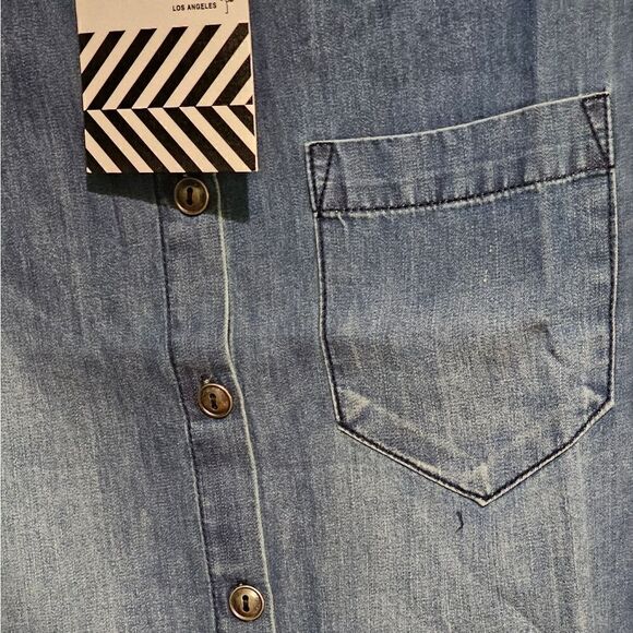 Sandrine Rose x Free People Button Down Denim Shacket XS - Picture 4 of 6
